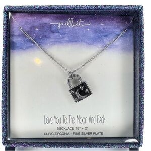 Julier Love you to the moon and back Lock Necklace Gift NIB